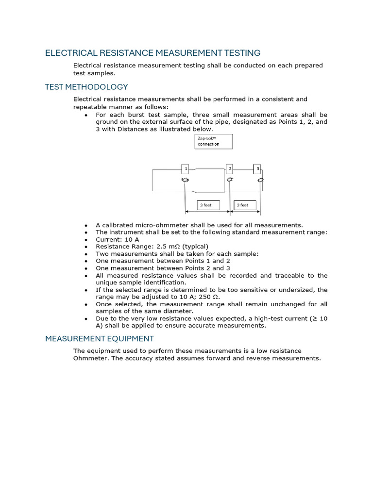 Electrical Resistance Measurement Testing | PDF