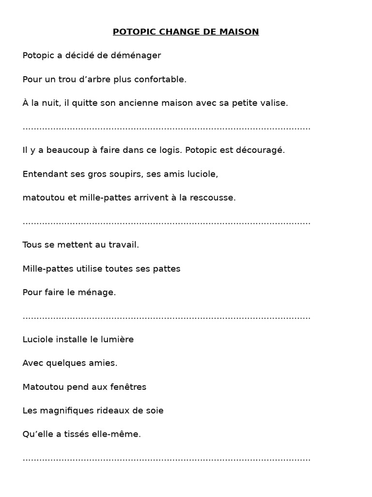 Potopic Change de Maison | PDF