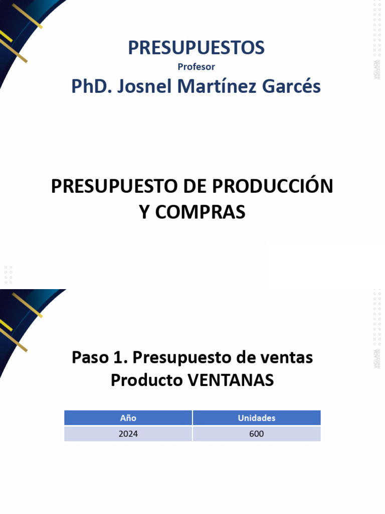 Presupuesto - de ProducciÃ N y Compras - 2 | PDF