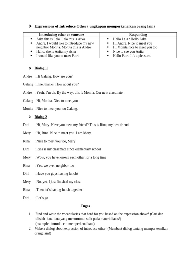 Expressions of Introduce Other | PDF