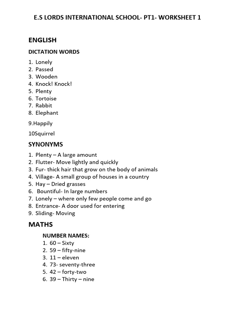 Worksheet 1 | PDF