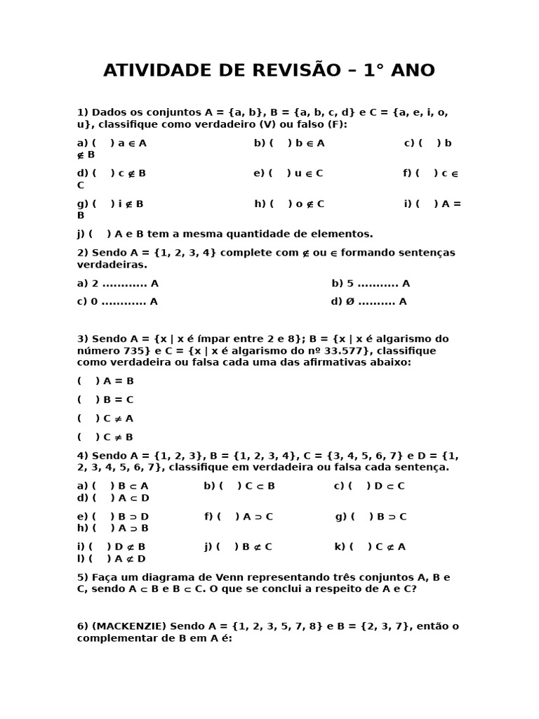 Atividade de Revisão | PDF | Triângulo