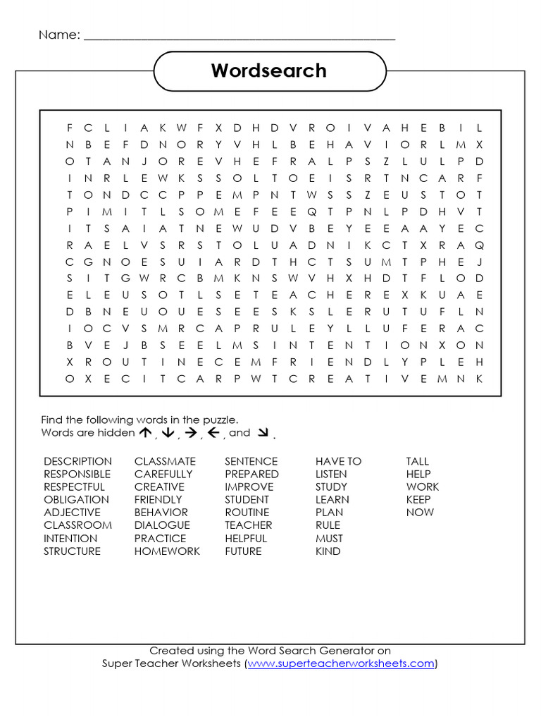 Super Teacher Worksheets Wordsearch | PDF | Word Search | Linguistics