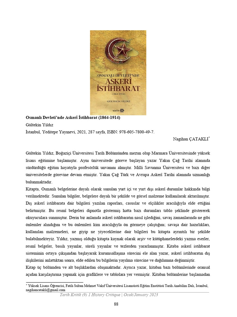 Osmanli Devleti Nde Askeri Istihbarat 18 | PDF