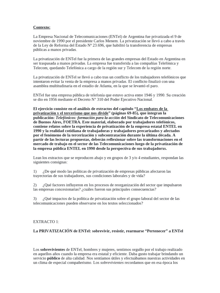Privatización Desde La Perspectiva de Los Trabajores | PDF ...
