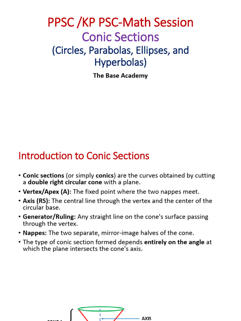 Conic Sections | PDF | Classical Geometry | Algebraic Geometry