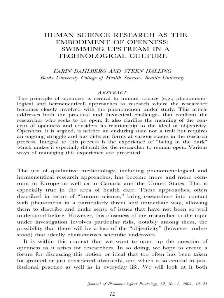 Human Science Research As The Embodiment | PDF | Experience | Hermeneutics