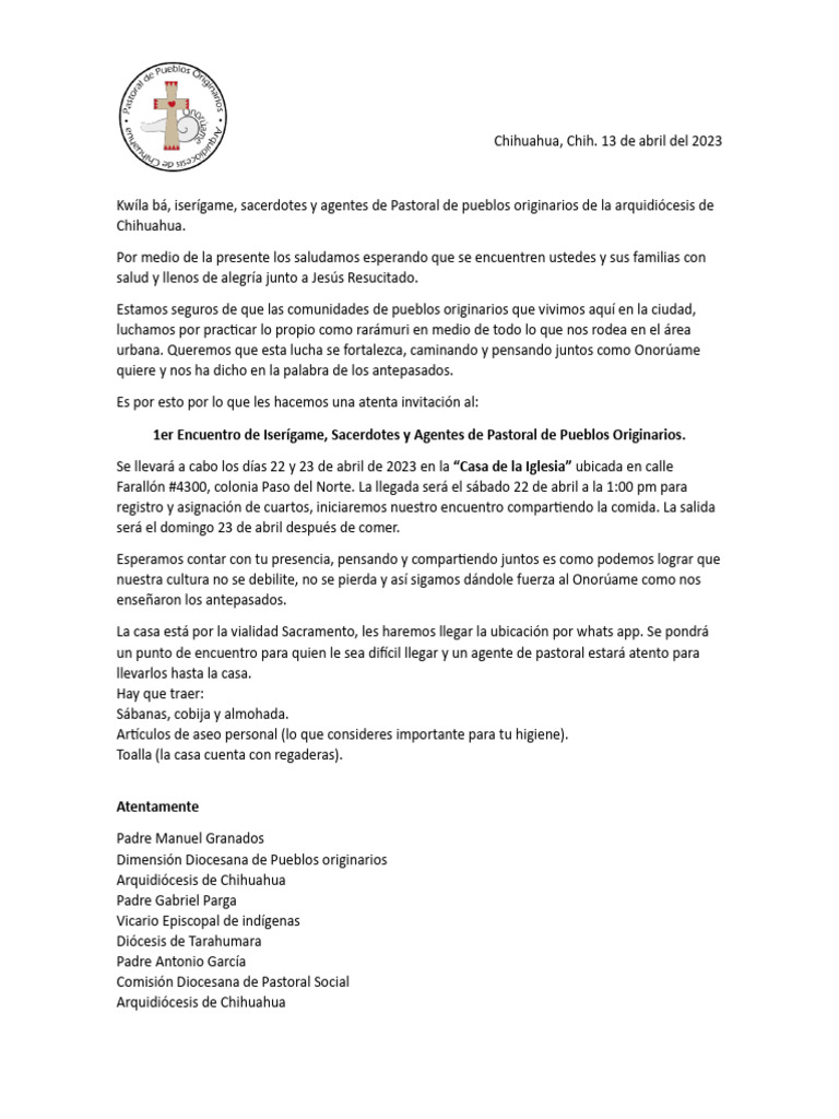 1er Encuentro Iserígame Sacerdotes y Agentes de Pastoral Arquidiocesis ...