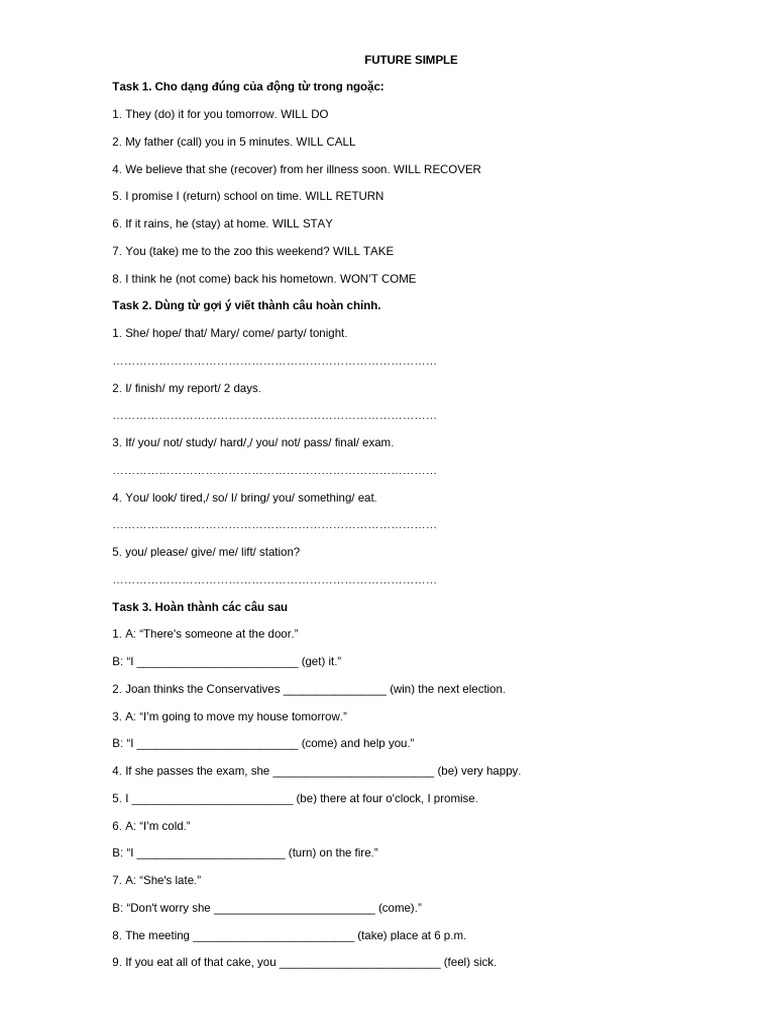 Future Simple | PDF