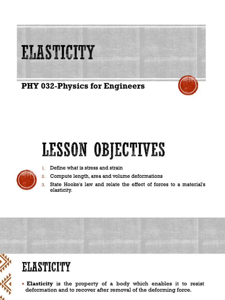 Lesson 10-11 Elasticity-Fluid | PDF | Elasticity (Physics) | Young's ...