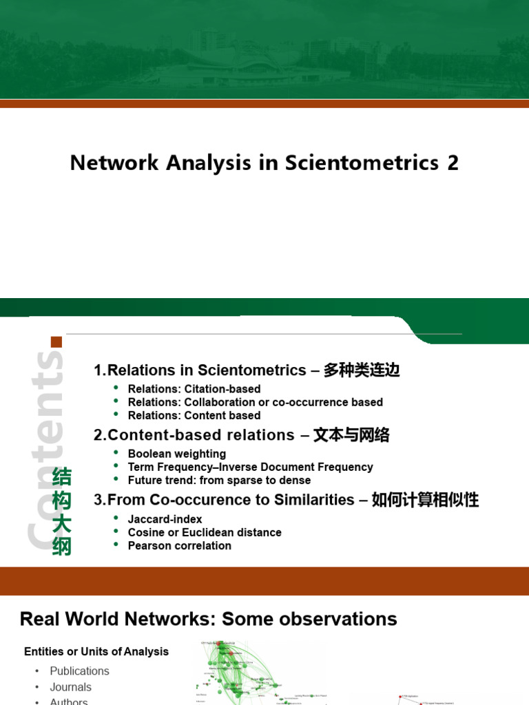 W5-Network Analysis in Scientometrics Part 2 | PDF | Covariance ...