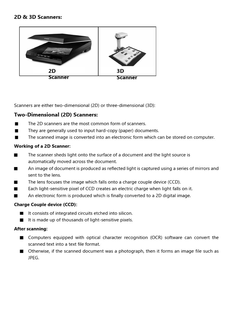Worksheet 2210 Unit #3 (Scanners) | PDF | Image Scanner | Touchscreen