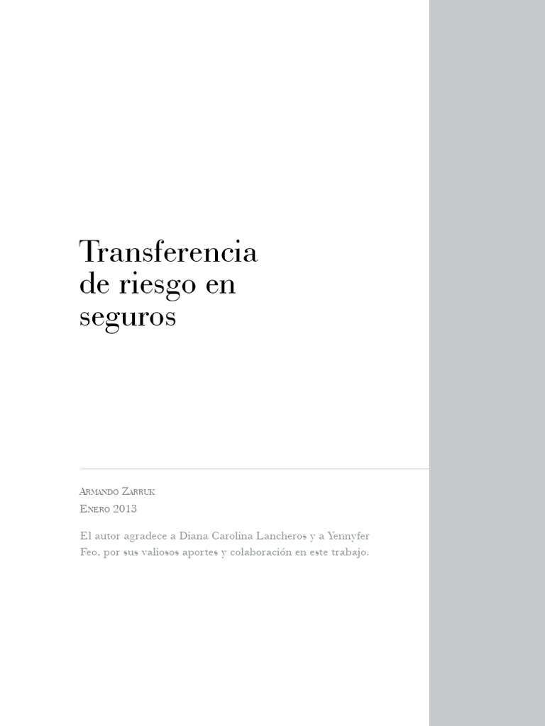 1010623734 Parte i Captulo 14 Transferencia de Riesgo en Seguros | PDF ...