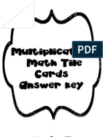 Math Tiles - Answer Key PDF