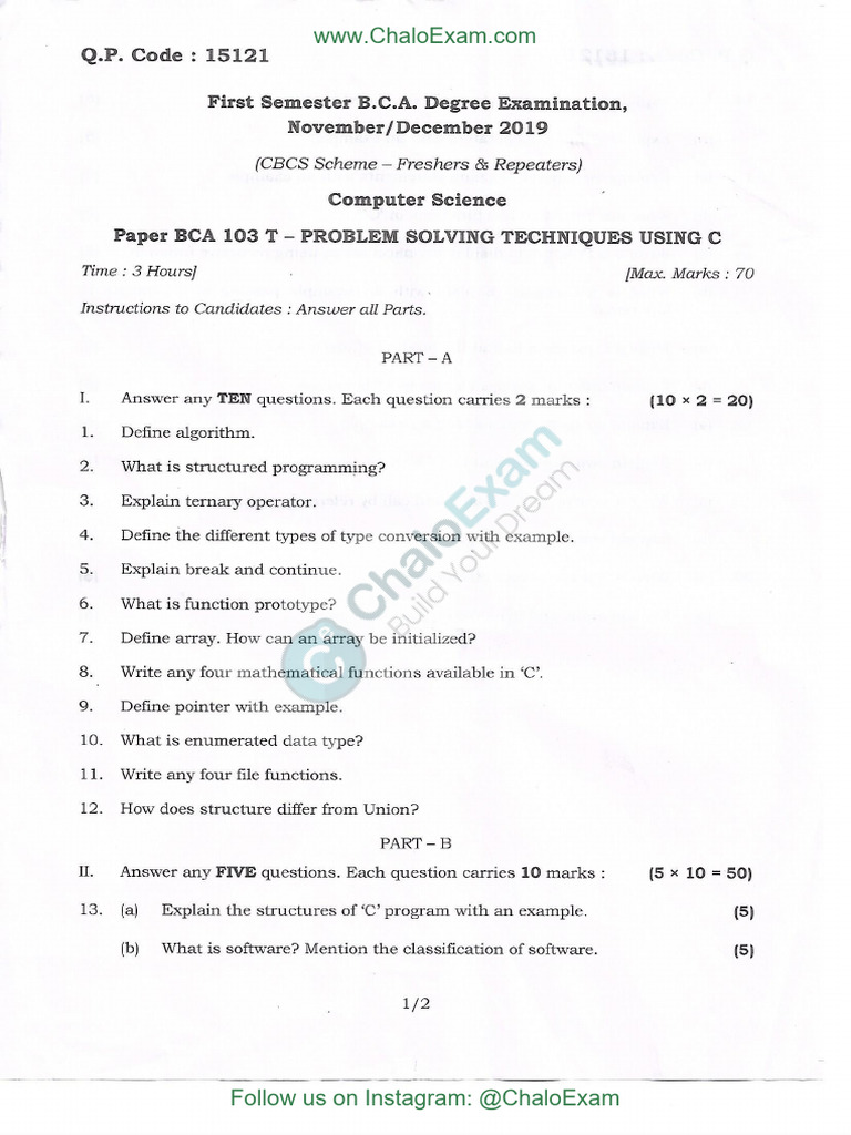Problem Solving Techniques Using C | PDF