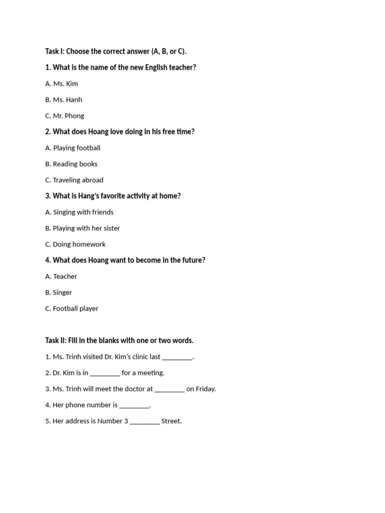 Listening Task | PDF