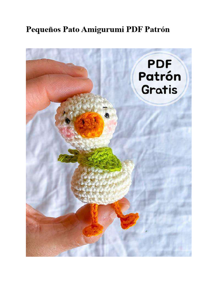 .Trashed 1668463124 Pequenos Pato Amigurumi PDF Patron Gratis | PDF ...