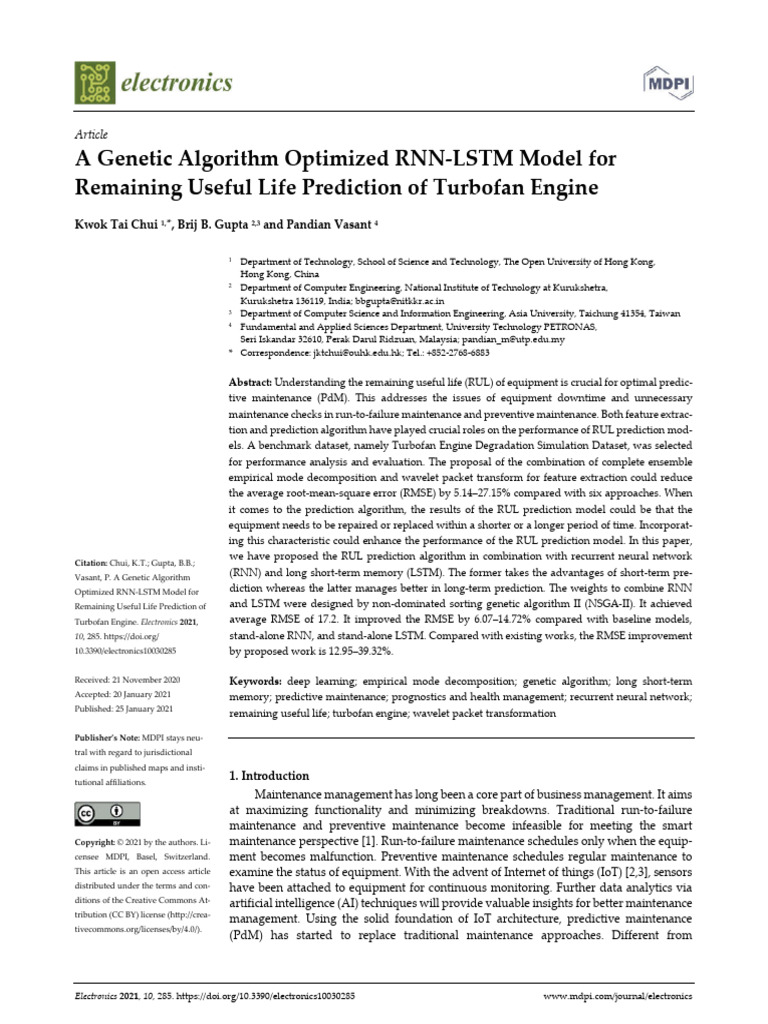 A Genetic Algorithm Optimized RNN-LSTM Model For R | PDF | Algorithms ...