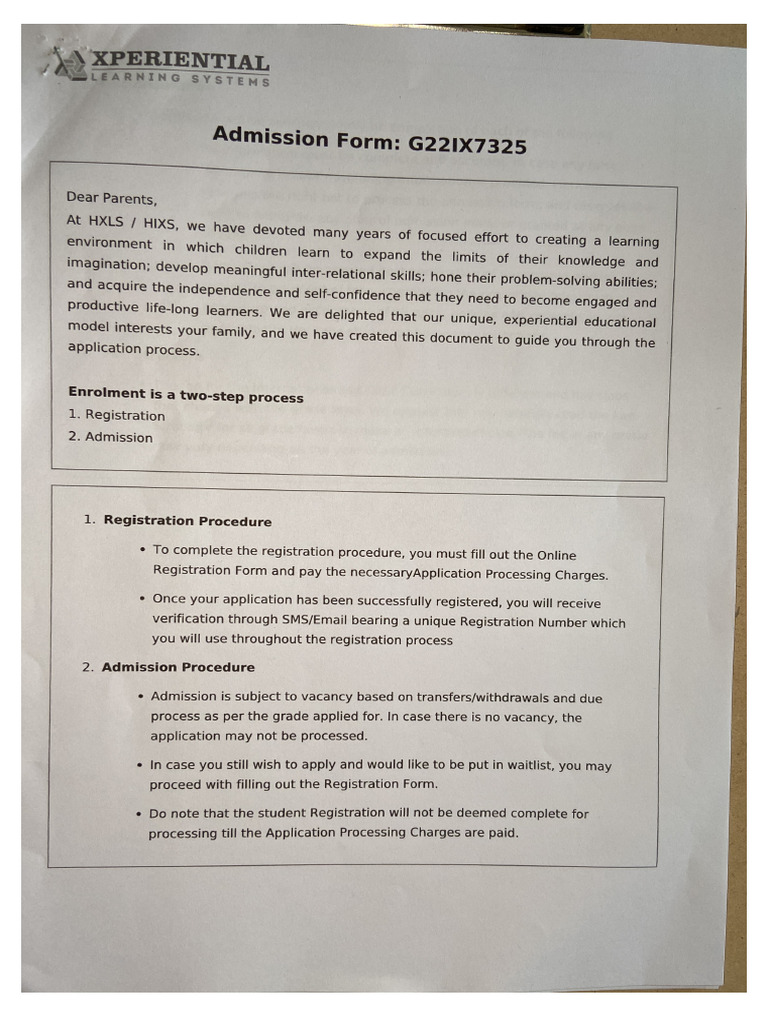 Admission Form | PDF
