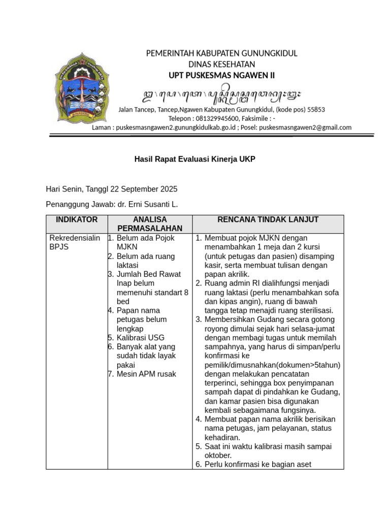 Rapat Ukp 220925 | PDF