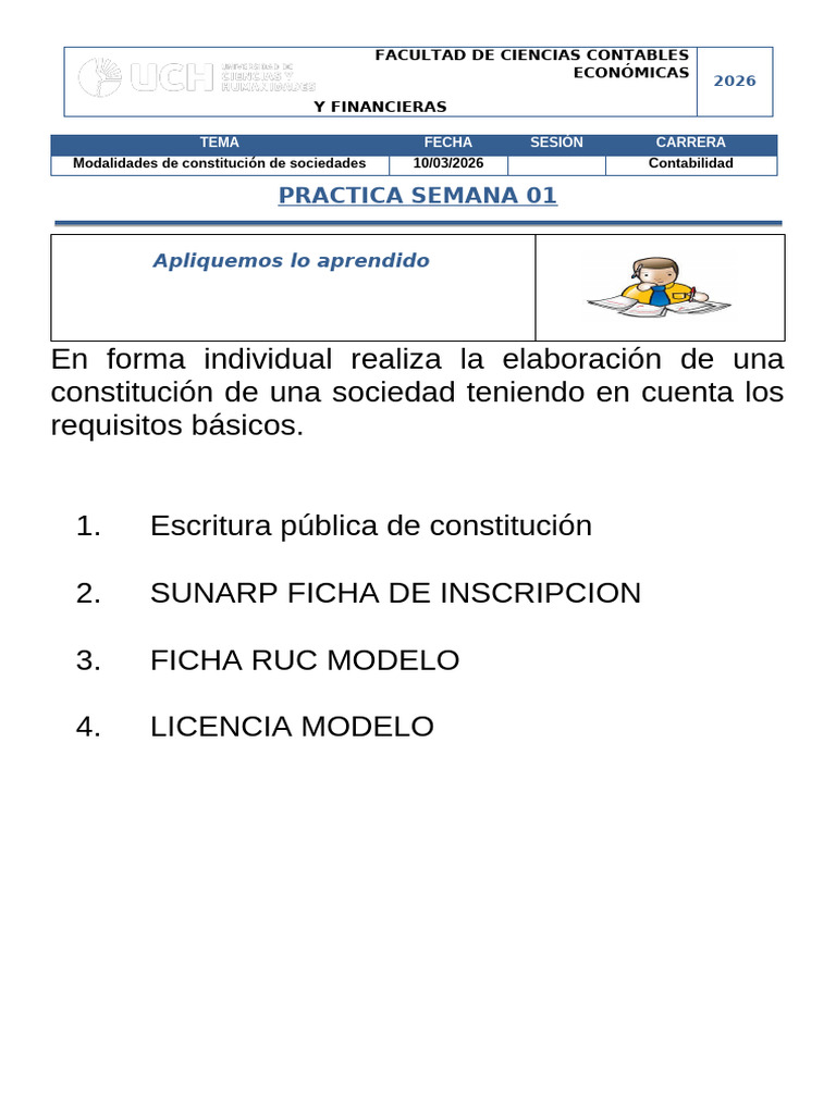 Cont Soc Practica Semana 01 | PDF