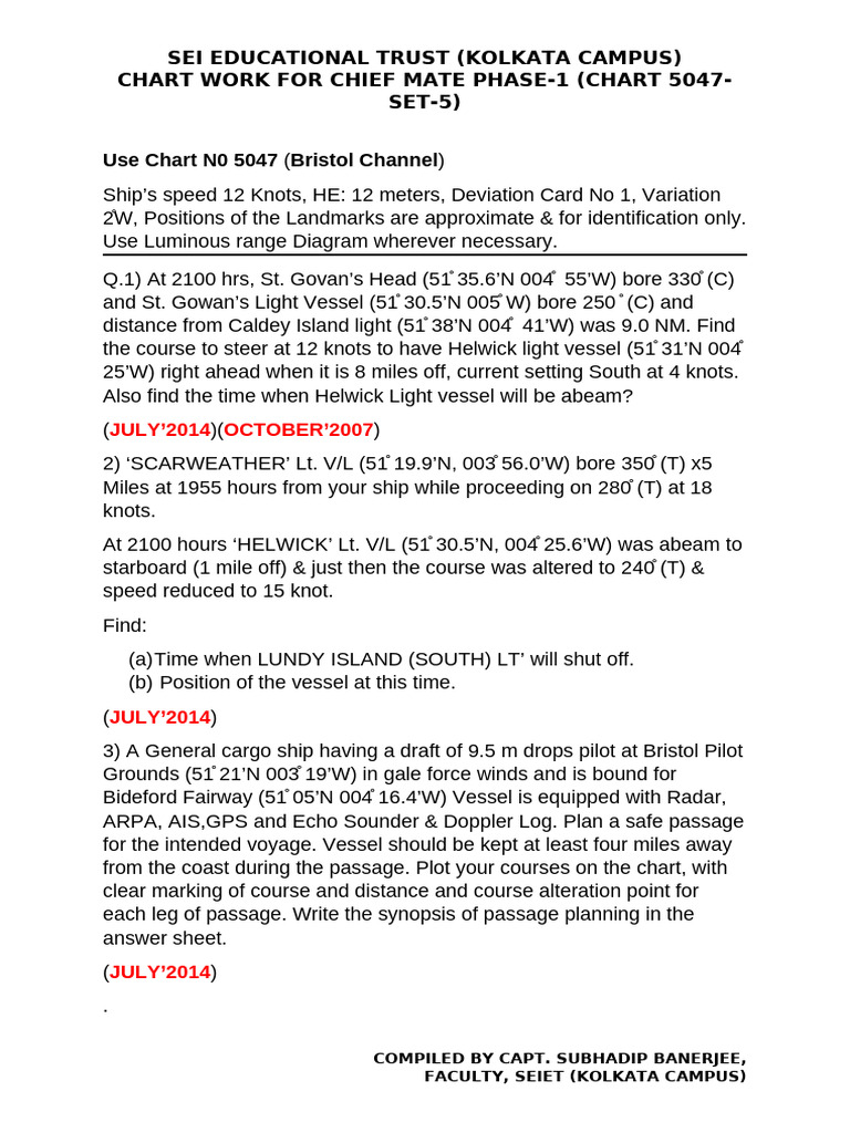 Chart 5047 Set 5 | PDF