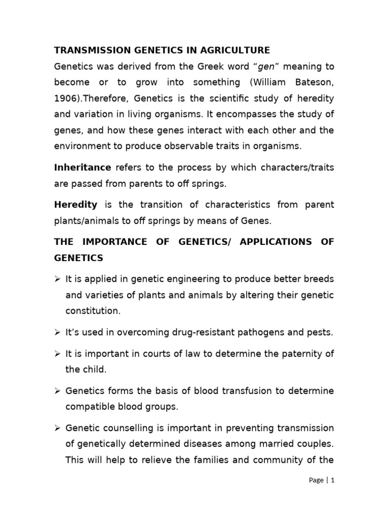 Genetics Notes Senior Five Term One 2026 - 053007 | PDF | Dominance ...