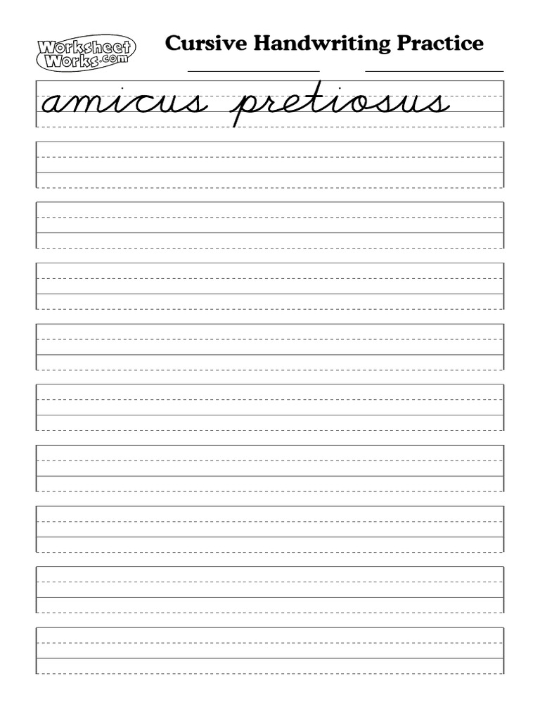 WorksheetWorks Cursive Handwriting Practice 1-1 | PDF