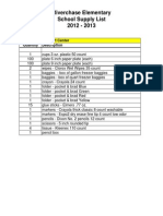 Riverchase Elementary School Supply List 2012 - 2013: Support Center Quantity Description