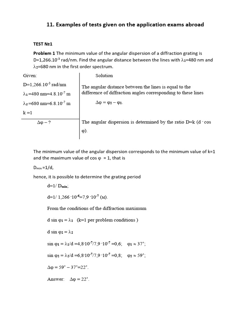 Example of Tasks in Physics Olympiad | PDF | Capacitor | Light