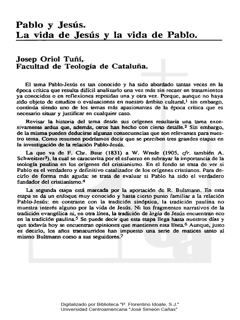 La Vida de Jesus y La Vida de Pablo | PDF | Pablo el apóstol | Jesús