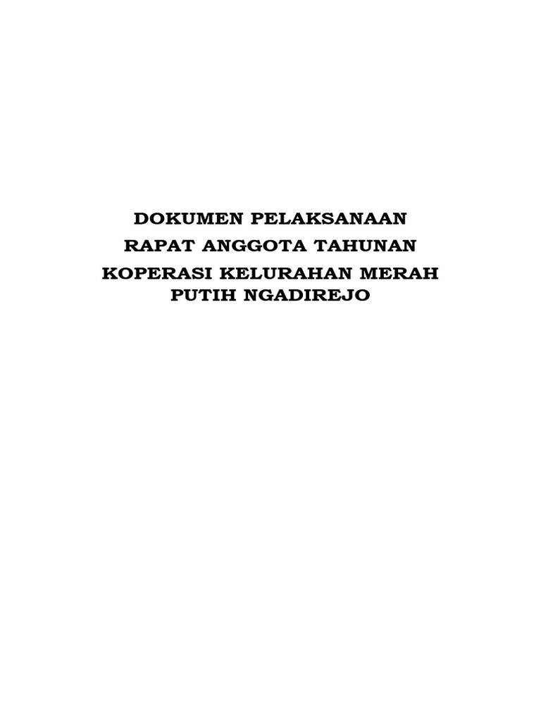 (KDKMP) Contoh Format Dokumen RAT - Dengan USP | PDF