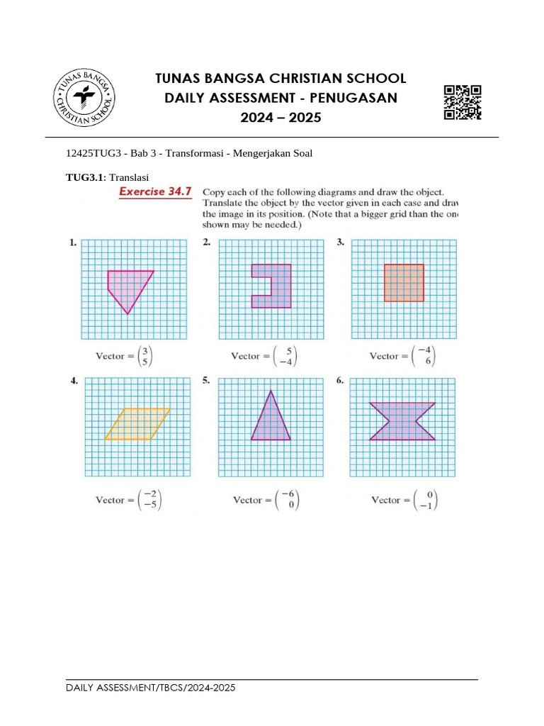 Grade 9 - 12425TUG3 - Bab 3 - Geometric Transformations | PDF