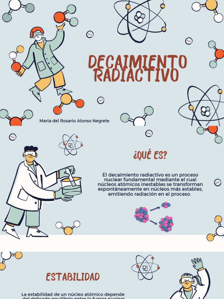 Decaimiento Radiactivo | PDF | Desintegración radioactiva | Núcleo atómico