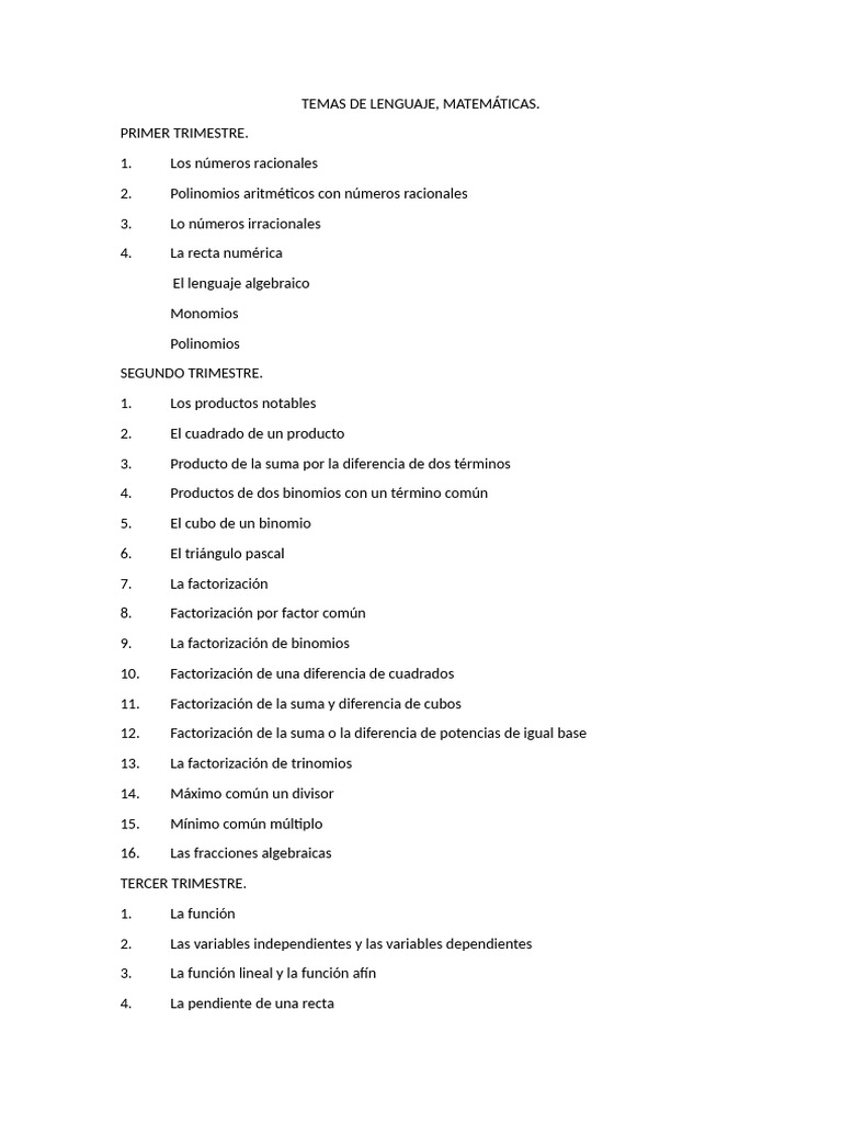 Temas de Lenguaje | PDF