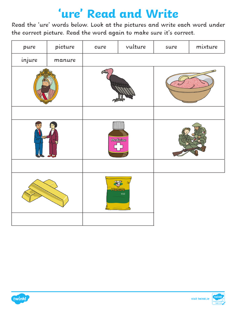 Ure - Read and Write Activity Sheet | PDF