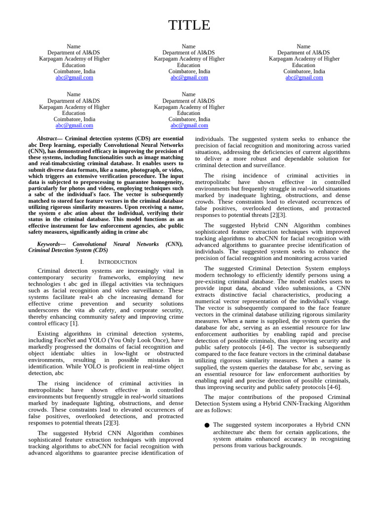 Sample Conference Template | PDF | Machine Learning | Artificial ...