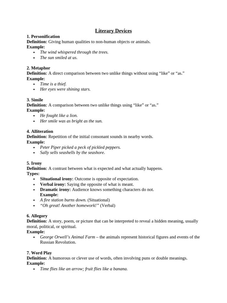 Literary Devices | PDF