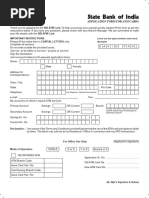 Sbi Atm Form For New Atm | PDF