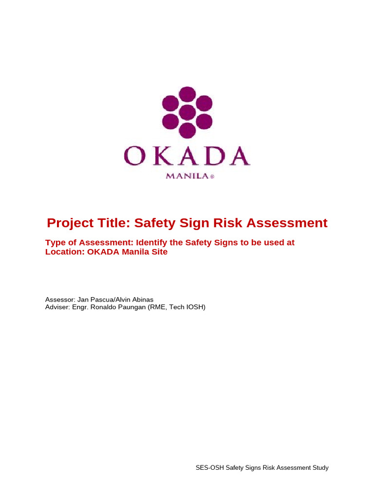Safety Signs Risk Assessment and Audit | PDF | Risk Assessment | Safety