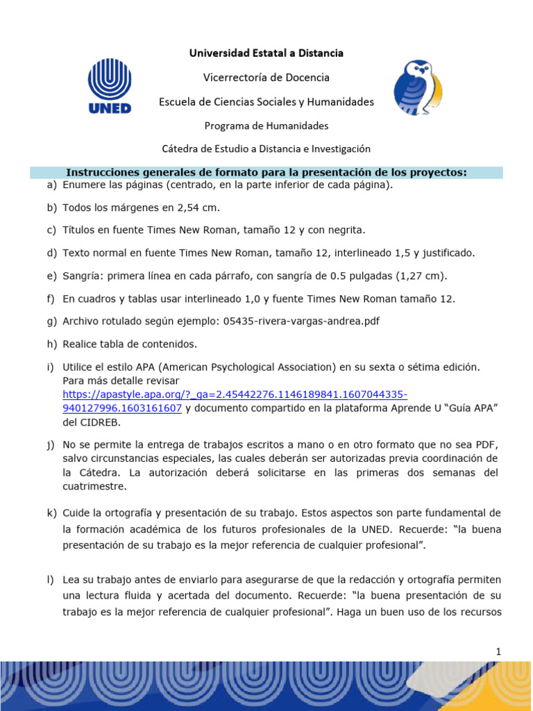 Instrucciones Proyecto #2 | PDF | Pedagogía | Estilo apa