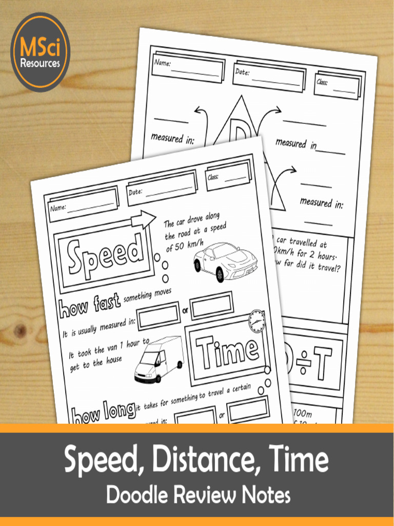 Speed, Distance, Time: Doodle Review Notes | PDF | Velocity