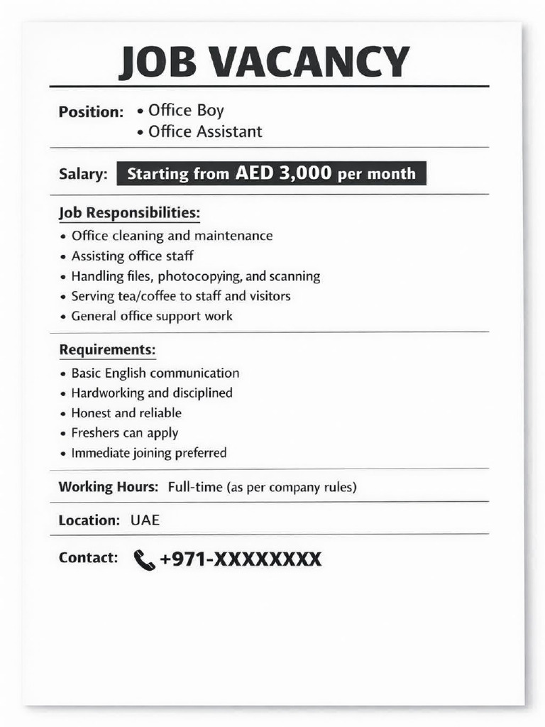 Job Vacancy UAE | PDF