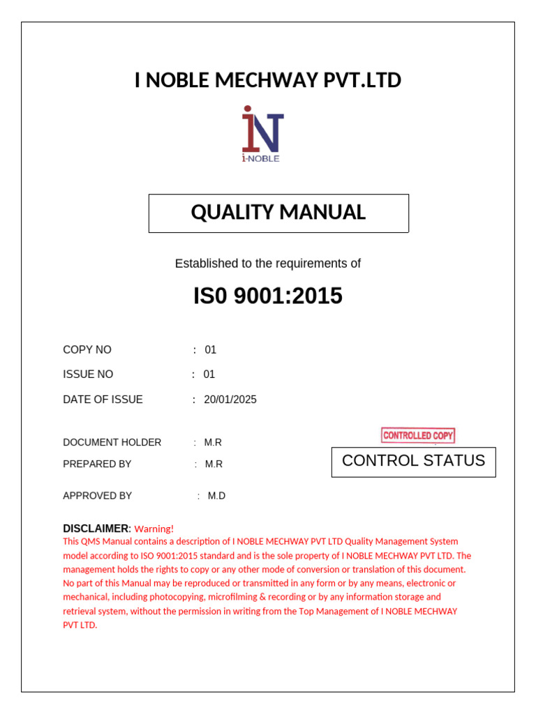 Quality Manual | PDF | Quality Management | Quality Management System