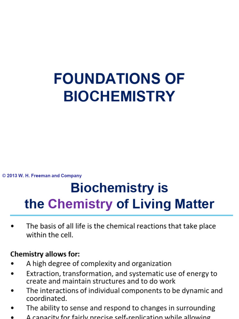 Week 1 Foundations of Biochemistry | PDF | Dissociation (Chemistry ...