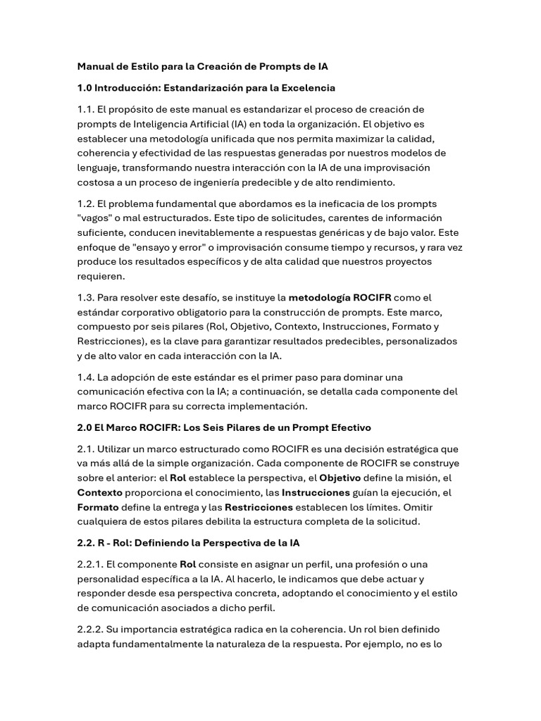 Manual de Estilo para La Creación de Prompts de IA | PDF | Inteligencia ...