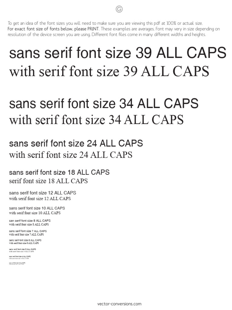 Font Sizes | PDF