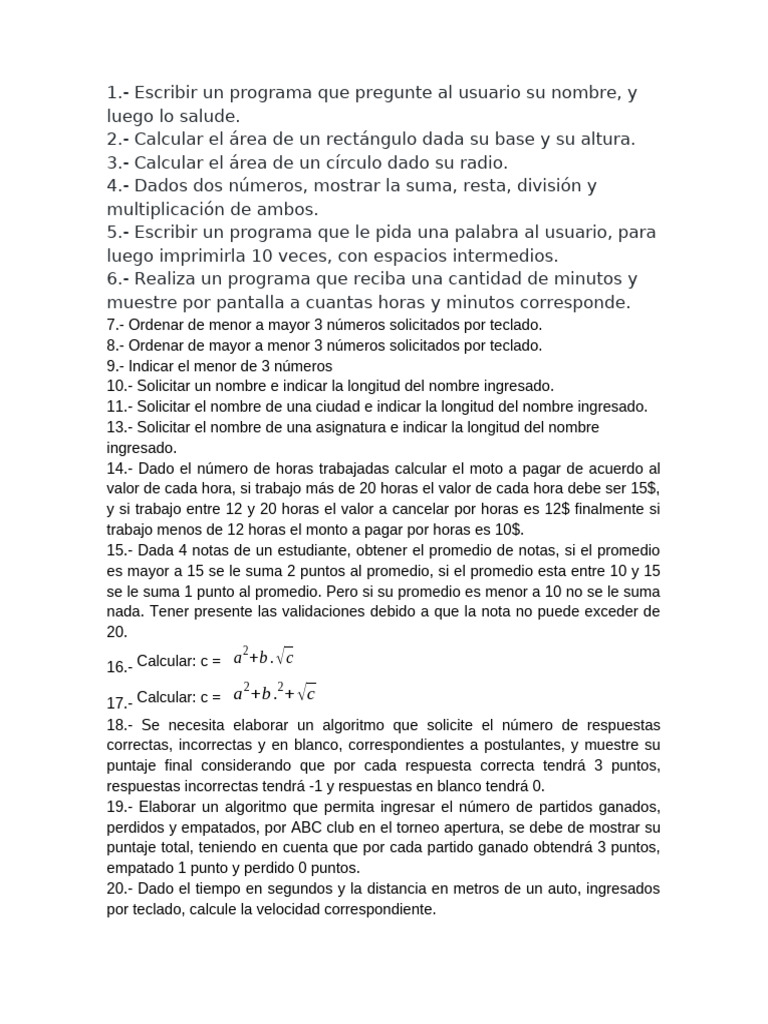 Resolver Ejercicios | PDF