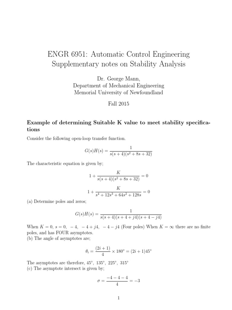 Notes 5 (B) - Root - Locus - Design | PDF | Mathematics | Mathematical ...
