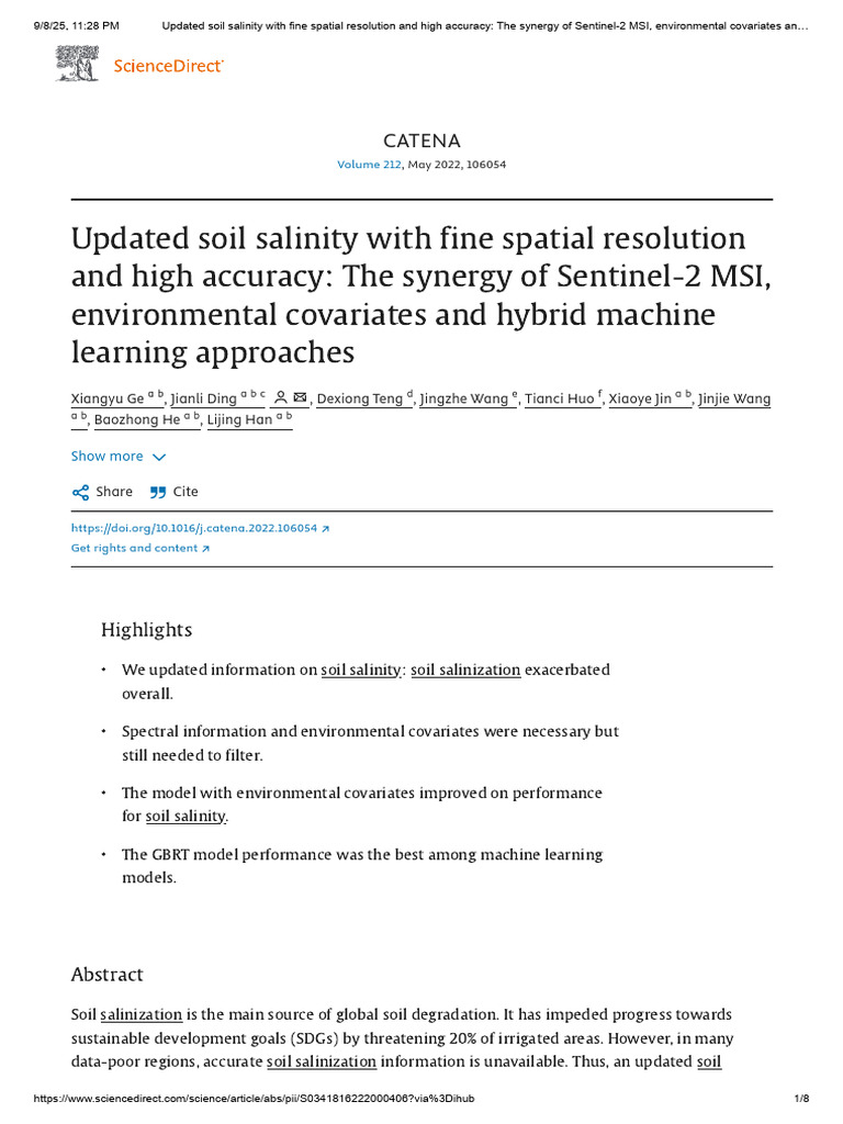 Catena | PDF | Machine Learning | Remote Sensing